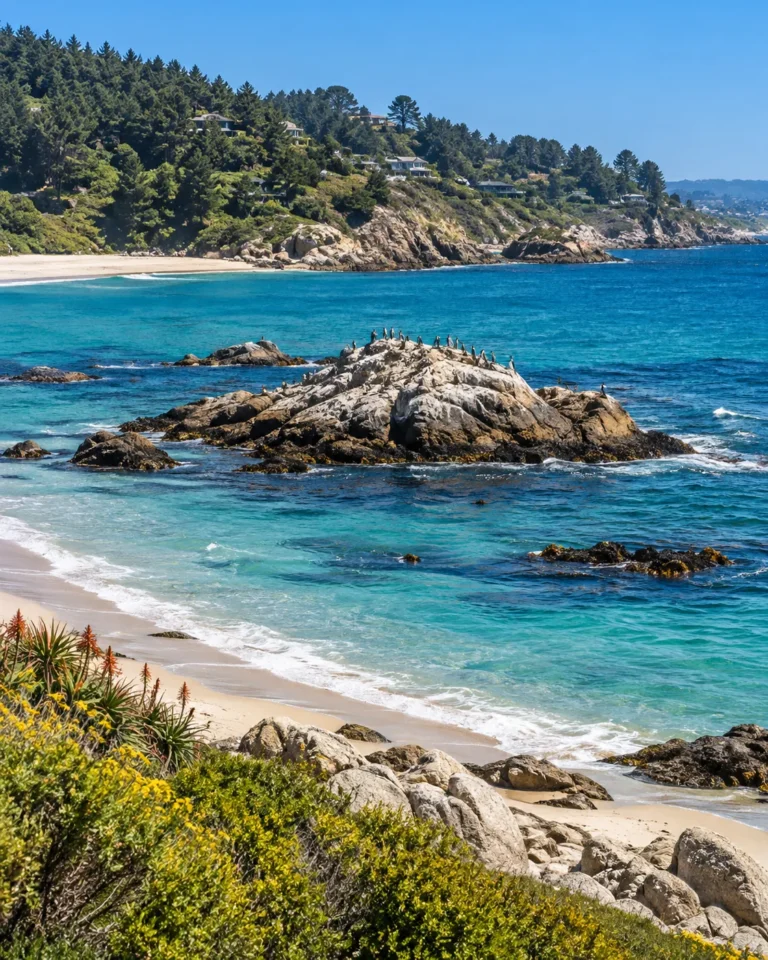 Costa rocosa de Cachagua frente a la Isla de los Pingüinos