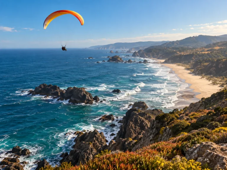 Parapente sobre la costa